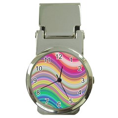 Wave Background Happy Design Money Clip Watches by Celenk