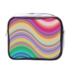 Wave Background Happy Design Mini Toiletries Bags by Celenk