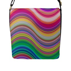 Wave Background Happy Design Flap Messenger Bag (l)  by Celenk