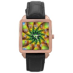 Vision Wallpaper Decoration Rose Gold Leather Watch  by Celenk