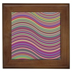 Wave Abstract Happy Background Framed Tiles by Celenk