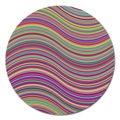 Wave Abstract Happy Background Magnet 5  (round) by Celenk