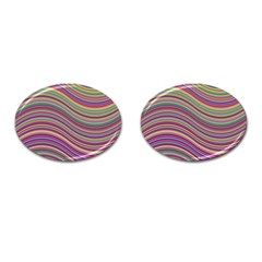 Wave Abstract Happy Background Cufflinks (oval) by Celenk