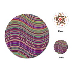 Wave Abstract Happy Background Playing Cards (round)  by Celenk