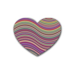 Wave Abstract Happy Background Rubber Coaster (heart)  by Celenk