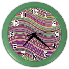 Wave Abstract Happy Background Color Wall Clocks by Celenk