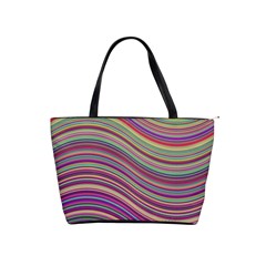 Wave Abstract Happy Background Shoulder Handbags by Celenk