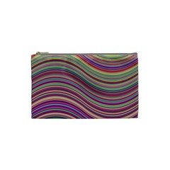 Wave Abstract Happy Background Cosmetic Bag (small)  by Celenk