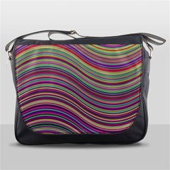 Wave Abstract Happy Background Messenger Bags by Celenk