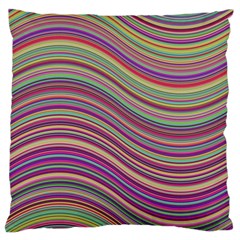 Wave Abstract Happy Background Large Cushion Case (two Sides) by Celenk