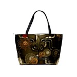 Wonderful Noble Steampunk Design, Clocks And Gears And Butterflies Shoulder Handbags Back