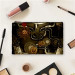 Wonderful Noble Steampunk Design, Clocks And Gears And Butterflies Cosmetic Bag (Medium)  Front