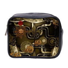 Wonderful Noble Steampunk Design, Clocks And Gears And Butterflies Mini Toiletries Bag 2-side by FantasyWorld7