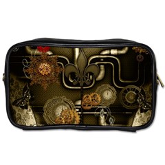 Wonderful Noble Steampunk Design, Clocks And Gears And Butterflies Toiletries Bags by FantasyWorld7