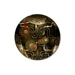 Wonderful Noble Steampunk Design, Clocks And Gears And Butterflies Magnet 3  (Round) Front