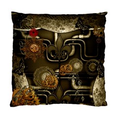 Wonderful Noble Steampunk Design, Clocks And Gears And Butterflies Standard Cushion Case (one Side) by FantasyWorld7