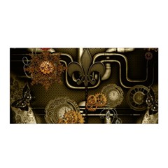 Wonderful Noble Steampunk Design, Clocks And Gears And Butterflies Satin Wrap by FantasyWorld7