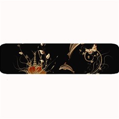 Wonderful Dolphins And Flowers, Golden Colors Large Bar Mats