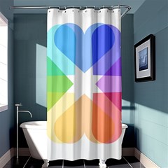 Heart Love Wedding Valentine Day Shower Curtain 36  X 72  (stall)  by Celenk