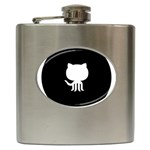 Logo Icon Github Hip Flask (6 oz) Front