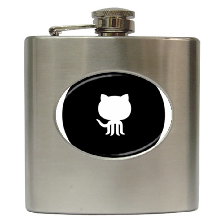 Logo Icon Github Hip Flask (6 oz)