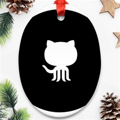 Logo Icon Github Oval Ornament (two Sides) by Celenk