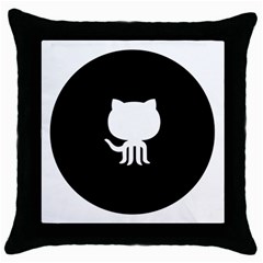 Logo Icon Github Throw Pillow Case (black) by Celenk