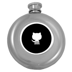 Logo Icon Github Round Hip Flask (5 Oz) by Celenk