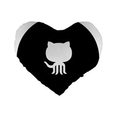 Logo Icon Github Standard 16  Premium Heart Shape Cushions by Celenk