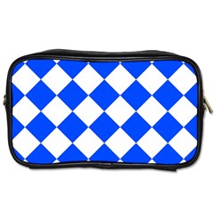 Blue White Diamonds Seamless Toiletries Bags by Celenk