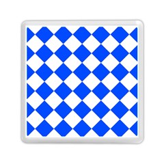 Blue White Diamonds Seamless Memory Card Reader (square)  by Celenk