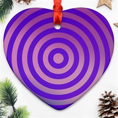 Circle Target Focus Concentric Heart Ornament (two Sides) by Celenk