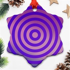 Circle Target Focus Concentric Snowflake Ornament (two Sides) by Celenk