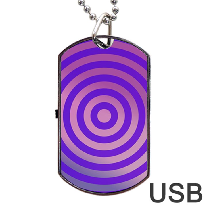 Circle Target Focus Concentric Dog Tag USB Flash (One Side)