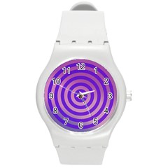 Circle Target Focus Concentric Round Plastic Sport Watch (m) by Celenk