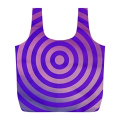 Circle Target Focus Concentric Full Print Recycle Bags (l)  by Celenk