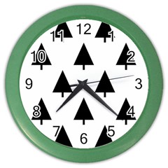 Scrap Background Spruce Christmas Color Wall Clocks by Celenk