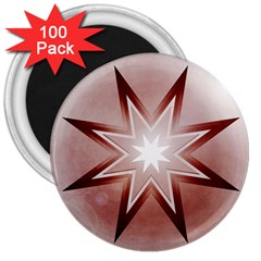 Star Christmas Festival Decoration 3  Magnets (100 Pack) by Celenk