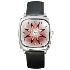 Star Christmas Festival Decoration Square Metal Watch by Celenk