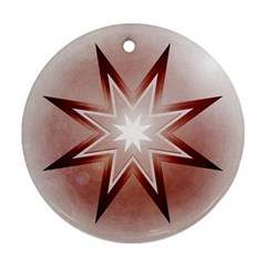 Star Christmas Festival Decoration Round Ornament (two Sides) by Celenk