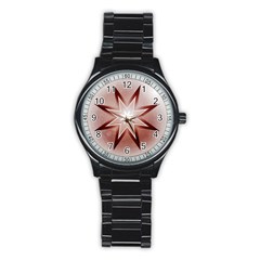 Star Christmas Festival Decoration Stainless Steel Round Watch by Celenk