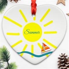 Summer Beach Holiday Holidays Sun Ornament (heart) by Celenk