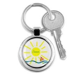 Summer Beach Holiday Holidays Sun Key Chains (round)  by Celenk