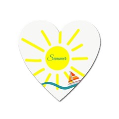 Summer Beach Holiday Holidays Sun Heart Magnet by Celenk