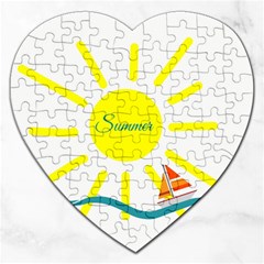 Summer Beach Holiday Holidays Sun Jigsaw Puzzle (heart) by Celenk