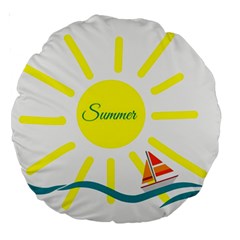 Summer Beach Holiday Holidays Sun Large 18  Premium Round Cushions by Celenk