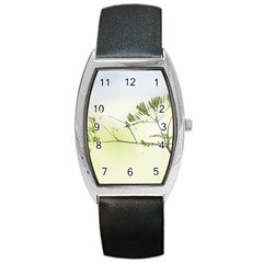 Spring Plant Nature Blue Green Barrel Style Metal Watch by Celenk