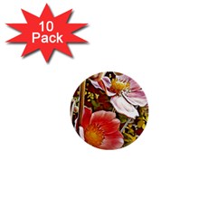 Flower Hostanamone Drawing Plant 1  Mini Buttons (10 Pack)  by Celenk