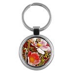 Flower Hostanamone Drawing Plant Key Chains (Round)  Front