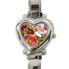 Flower Hostanamone Drawing Plant Heart Italian Charm Watch by Celenk